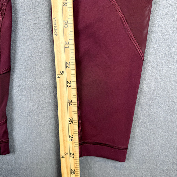 Lululemon Size 4 Wunder Under High Rise Mesh Tight 27" Garnet Burgundy Purple - Picture 7 of 9